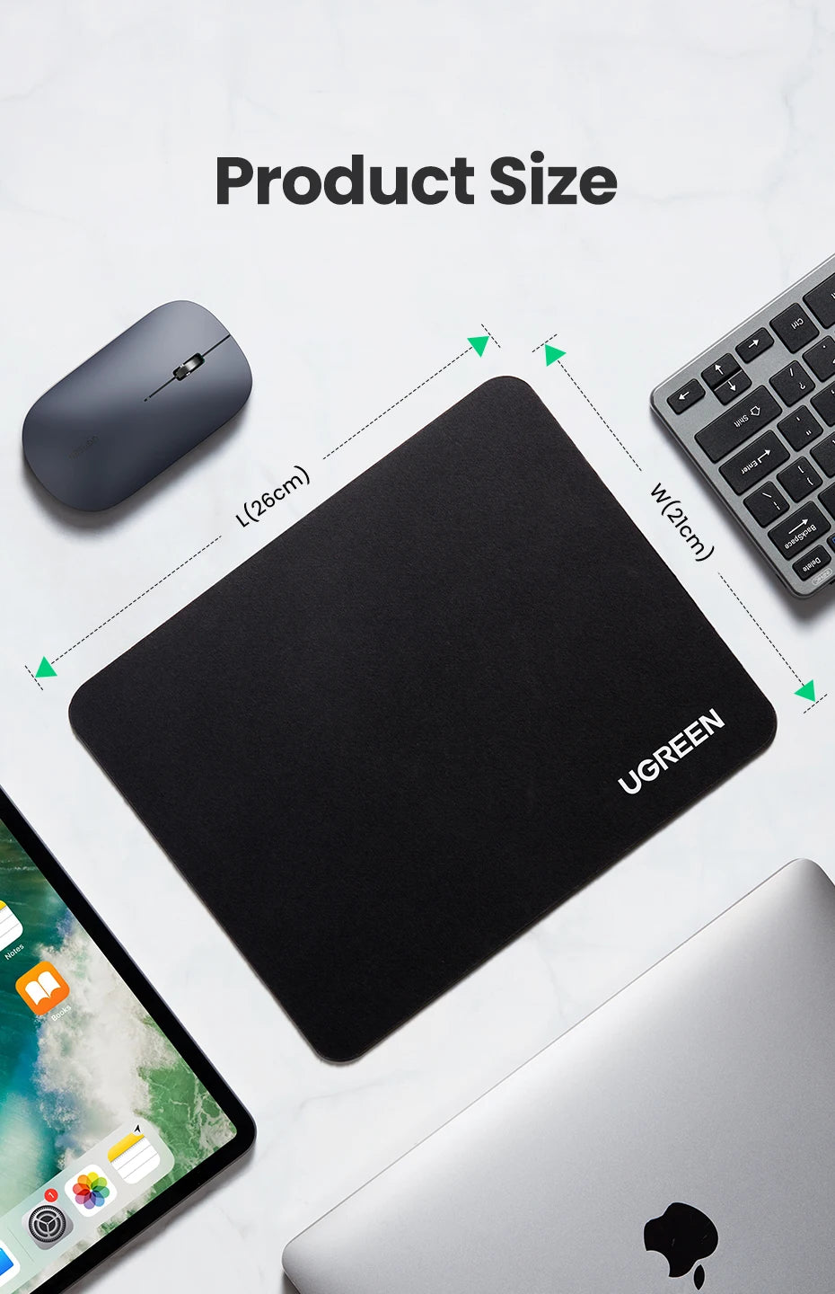 UGREEN Mouse Pad, Non-Slip, 26x21cm