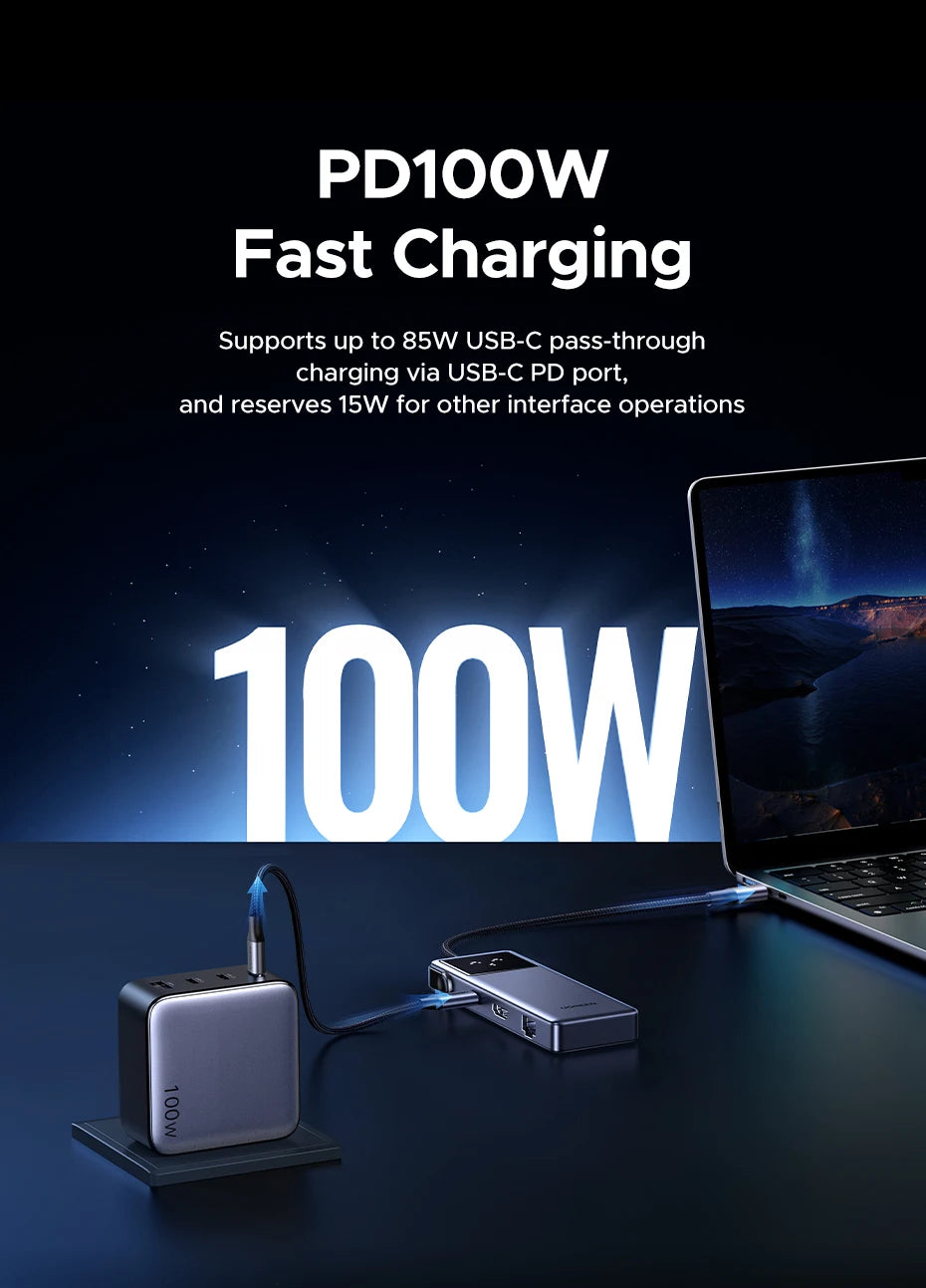 UGREEN 7-in-1 USB-C Hub, 4K60Hz HDMI, USB 3.0, RJ45