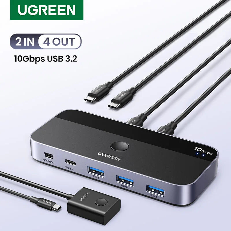 UGREEN USB-C Switch, 10Gbps, 2-PC Sharing