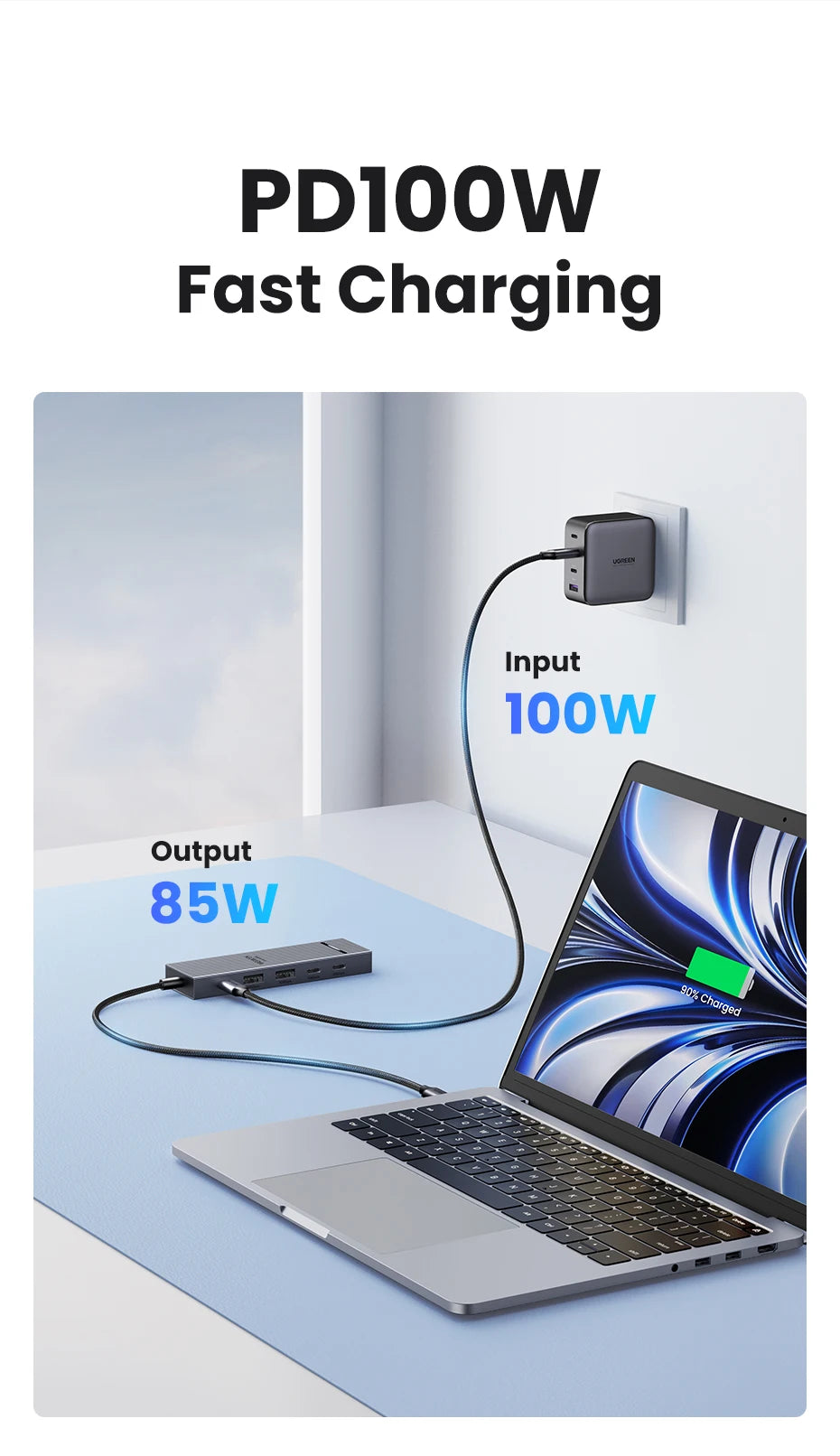 UGREEN USB-C Hub, 10Gbps, 4K60Hz HDMI, 100W PD