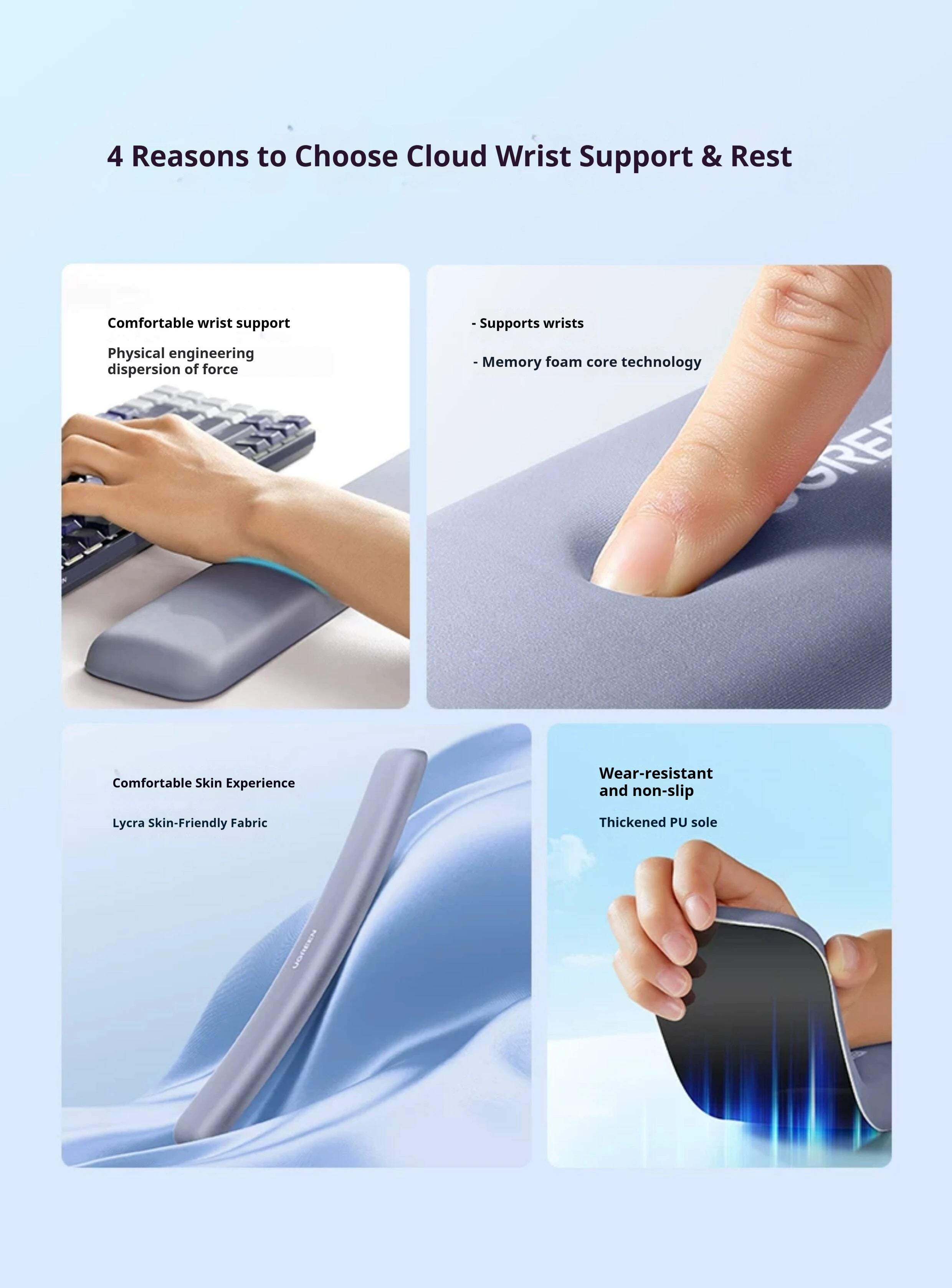 UGREEN Keyboard Wrist Rest, Memory Foam