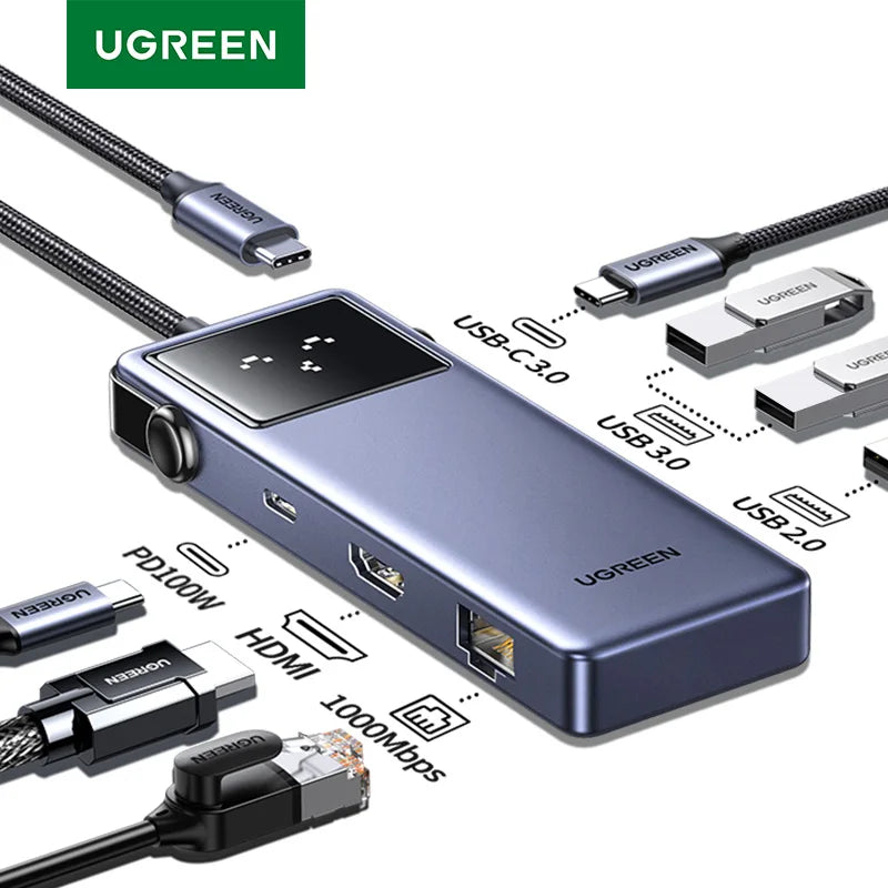 UGREEN 7-in-1 USB-C Hub, 4K60Hz HDMI, USB 3.0, RJ45