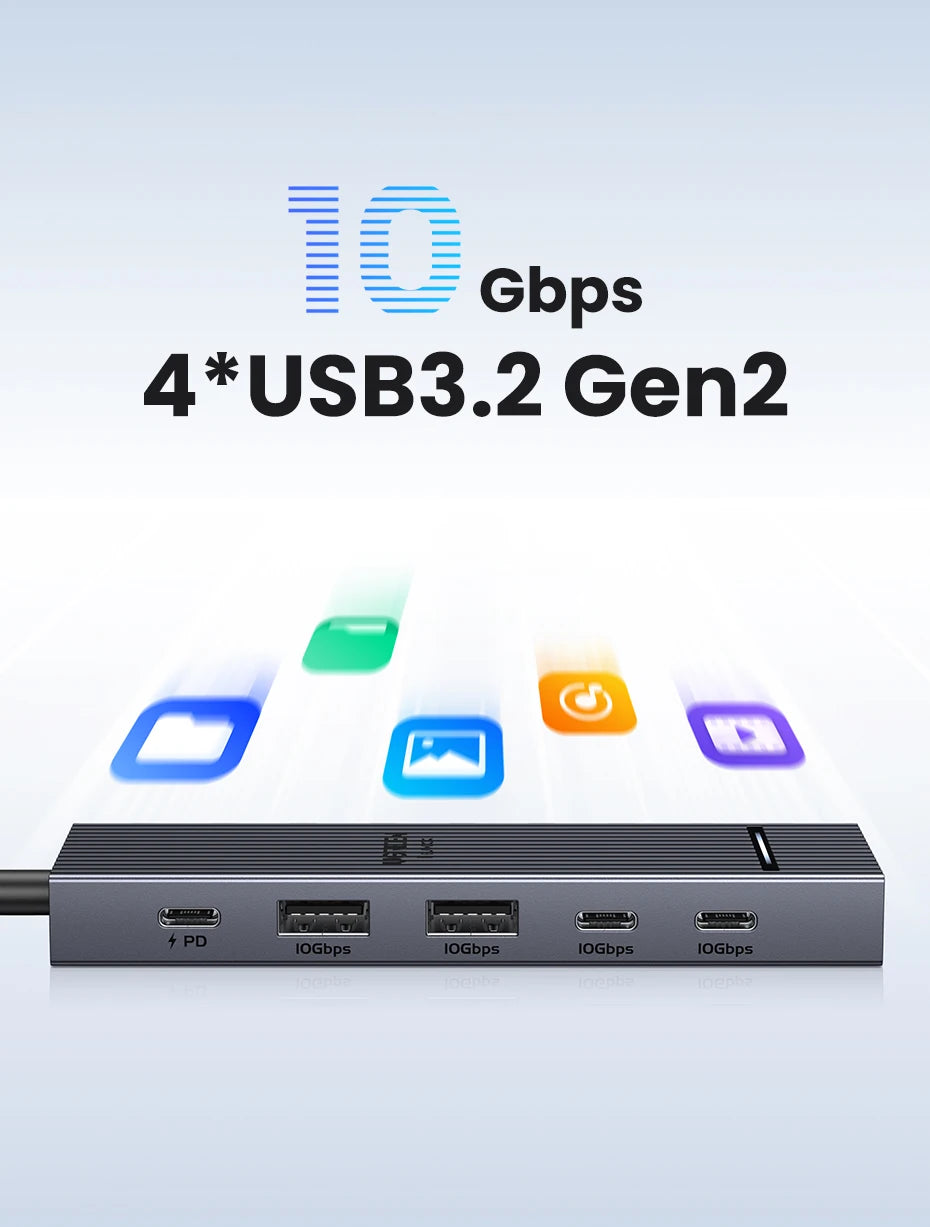 UGREEN USB-C Hub, 10Gbps, 4K60Hz HDMI, 100W PD