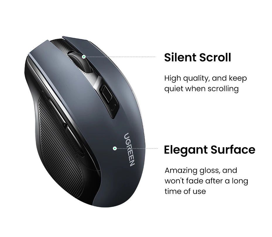 UGREEN Wireless Mouse, Bluetooth 5.0, 4000 DPI, Ergonomic