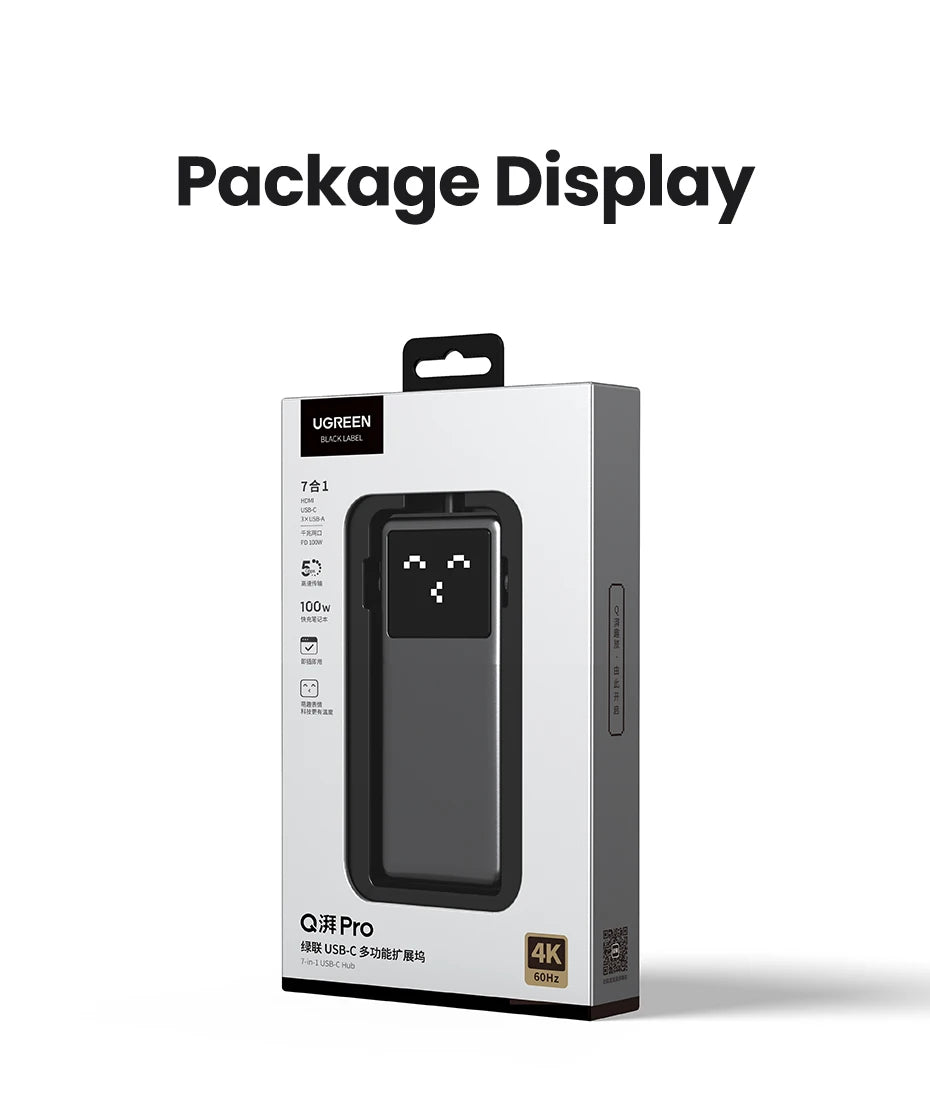 UGREEN 7-in-1 USB-C Hub, 4K60Hz HDMI, USB 3.0, RJ45
