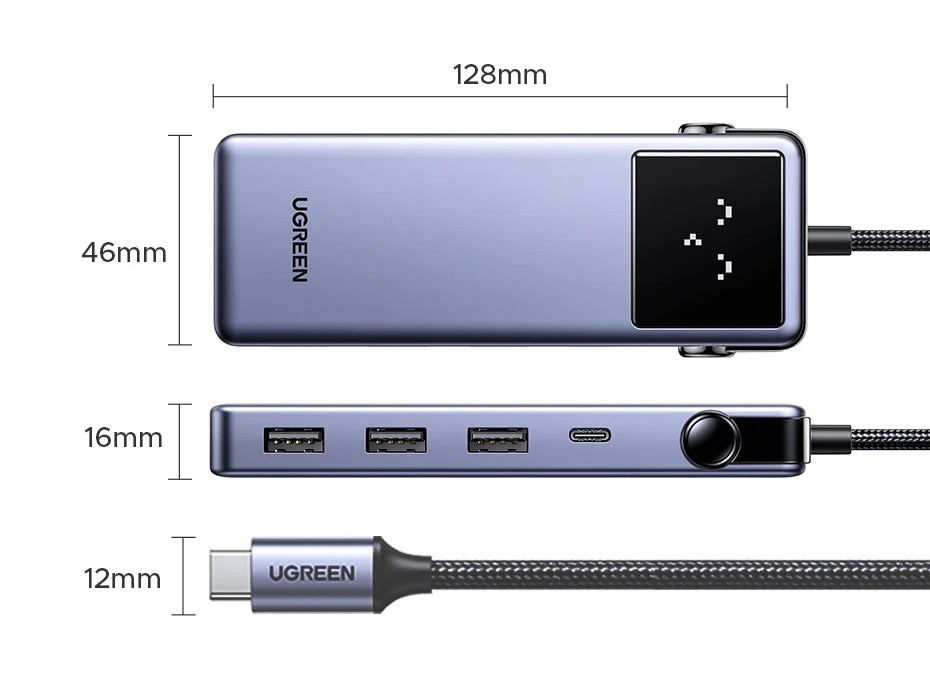 UGREEN 7-in-1 USB-C Hub, 4K60Hz HDMI, USB 3.0, RJ45