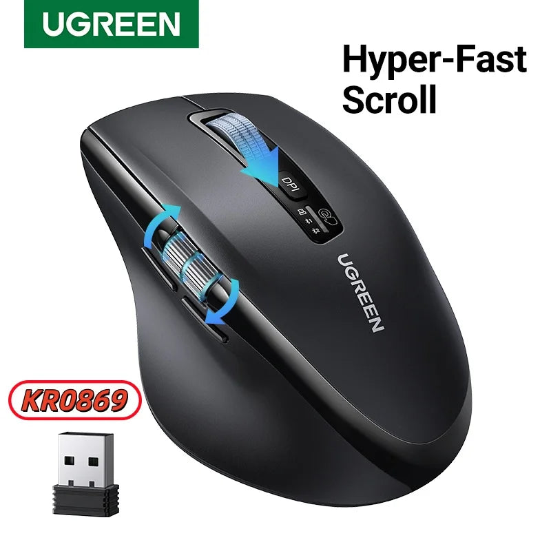 UGREEN Wireless Mouse, Hyper-Fast Scroll, 5000 DPI