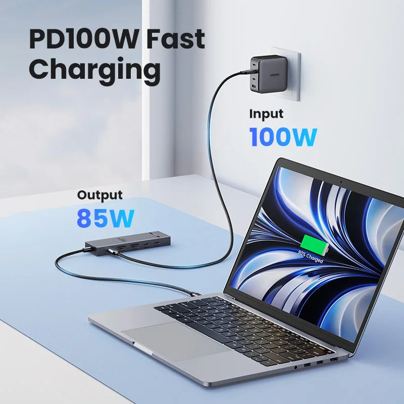 UGREEN USB-C Hub, 10Gbps, 4K60Hz HDMI, 100W PD