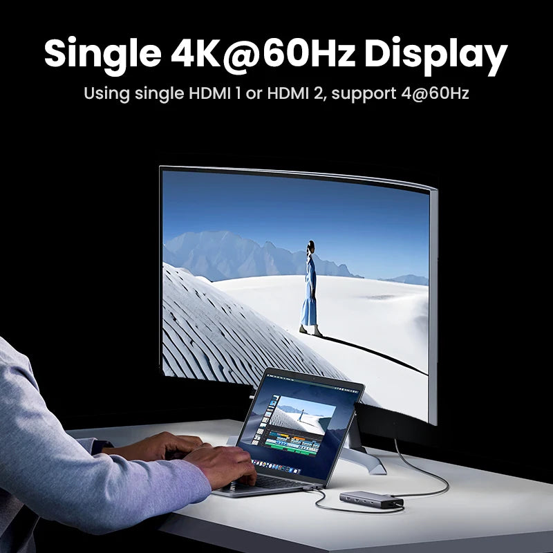 UGREEN Triple Display USB-C Hub, 8-in-1, 4K HDMI, 10Gbps