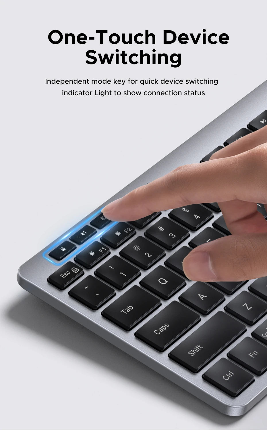 UGREEN Wireless Keyboard, Bluetooth 5.3 & 2.4G, 78-Key