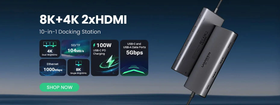 UGREEN Uno USB-C Hub, 6-in-1, 4K60Hz, 100W PD