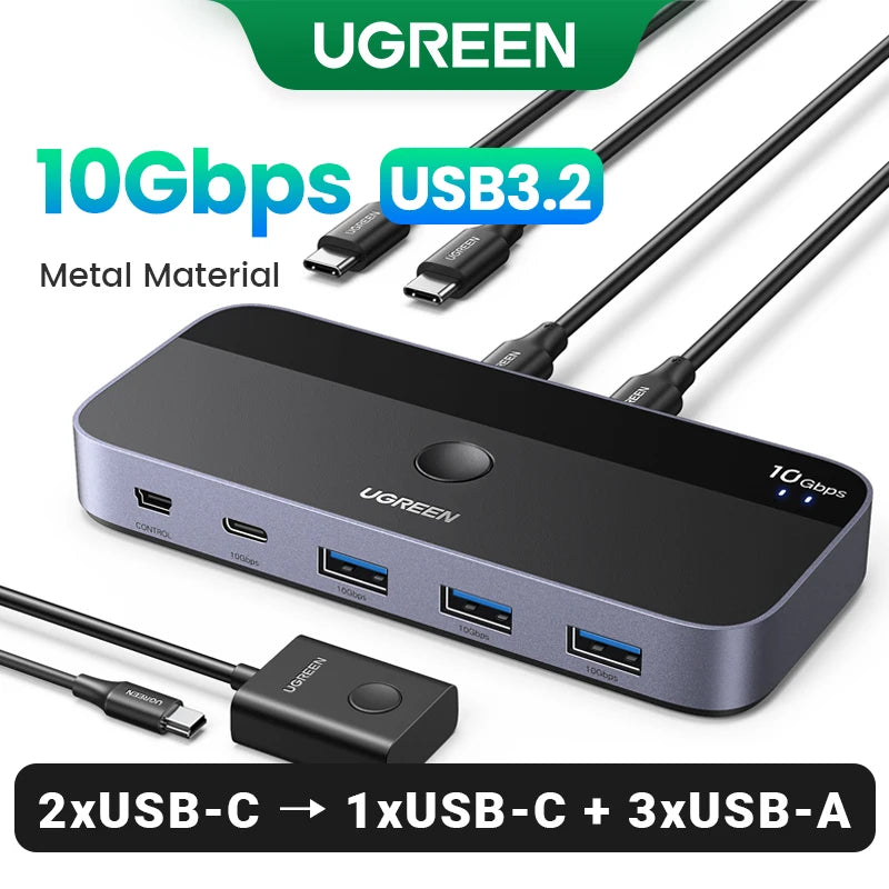 UGREEN USB Switch, USB 3.0, 2-PC Sharing
