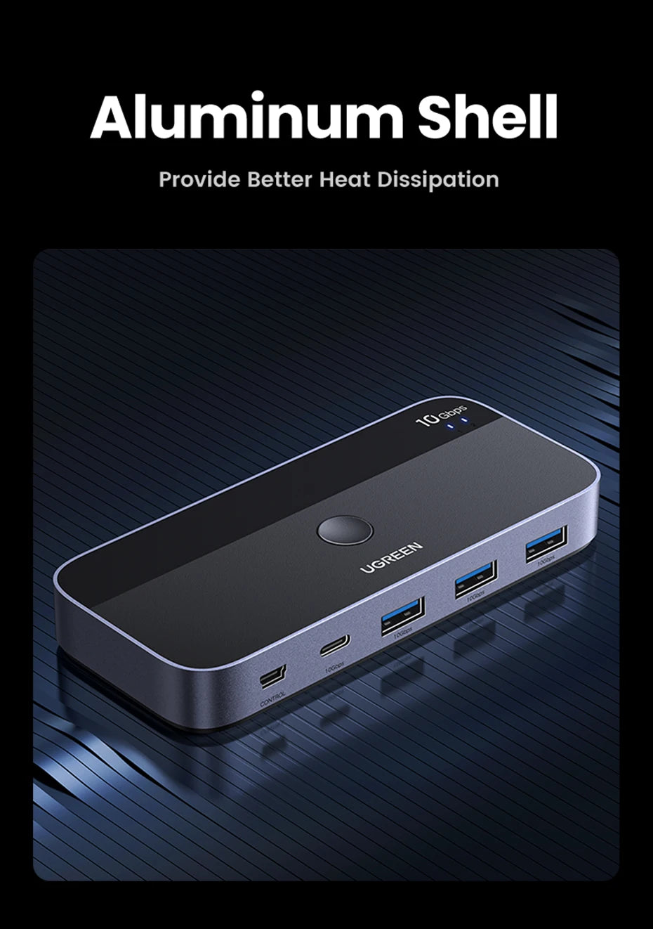 UGREEN USB-C Switch, 10Gbps, 2-PC Sharing