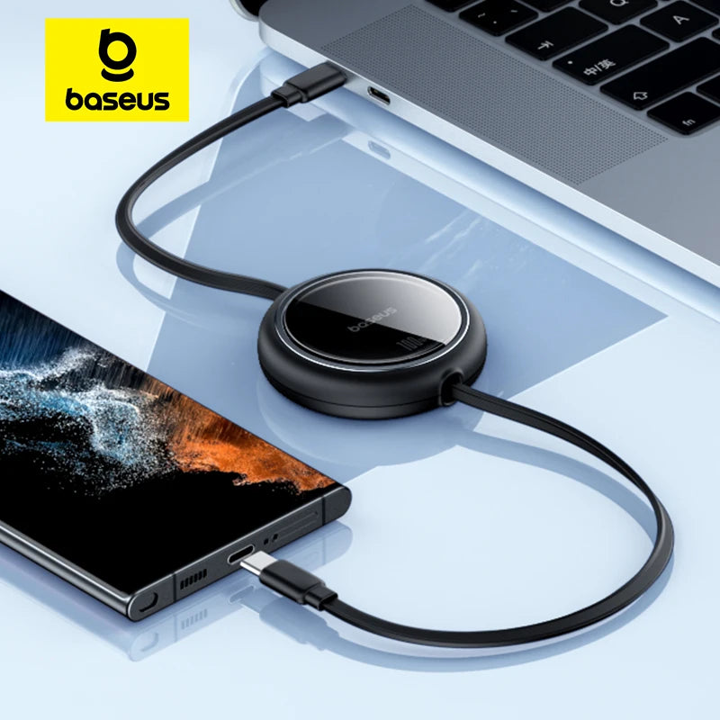 Baseus Retractable 100W USB-C to USB-C Fast Charging Cable, 1m (3.3ft)