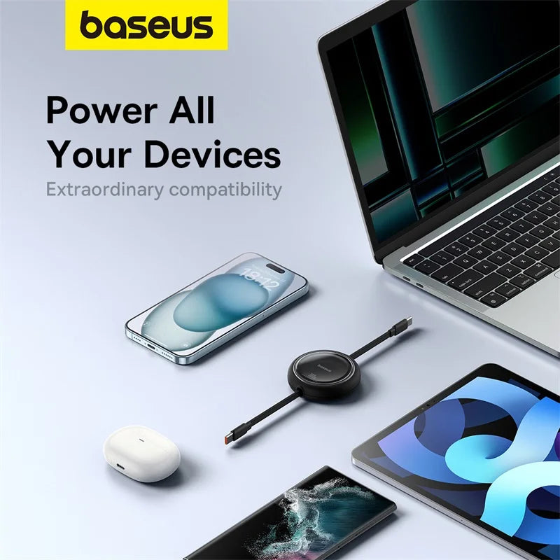 Baseus Retractable 100W USB-C to USB-C Fast Charging Cable, 1m (3.3ft)