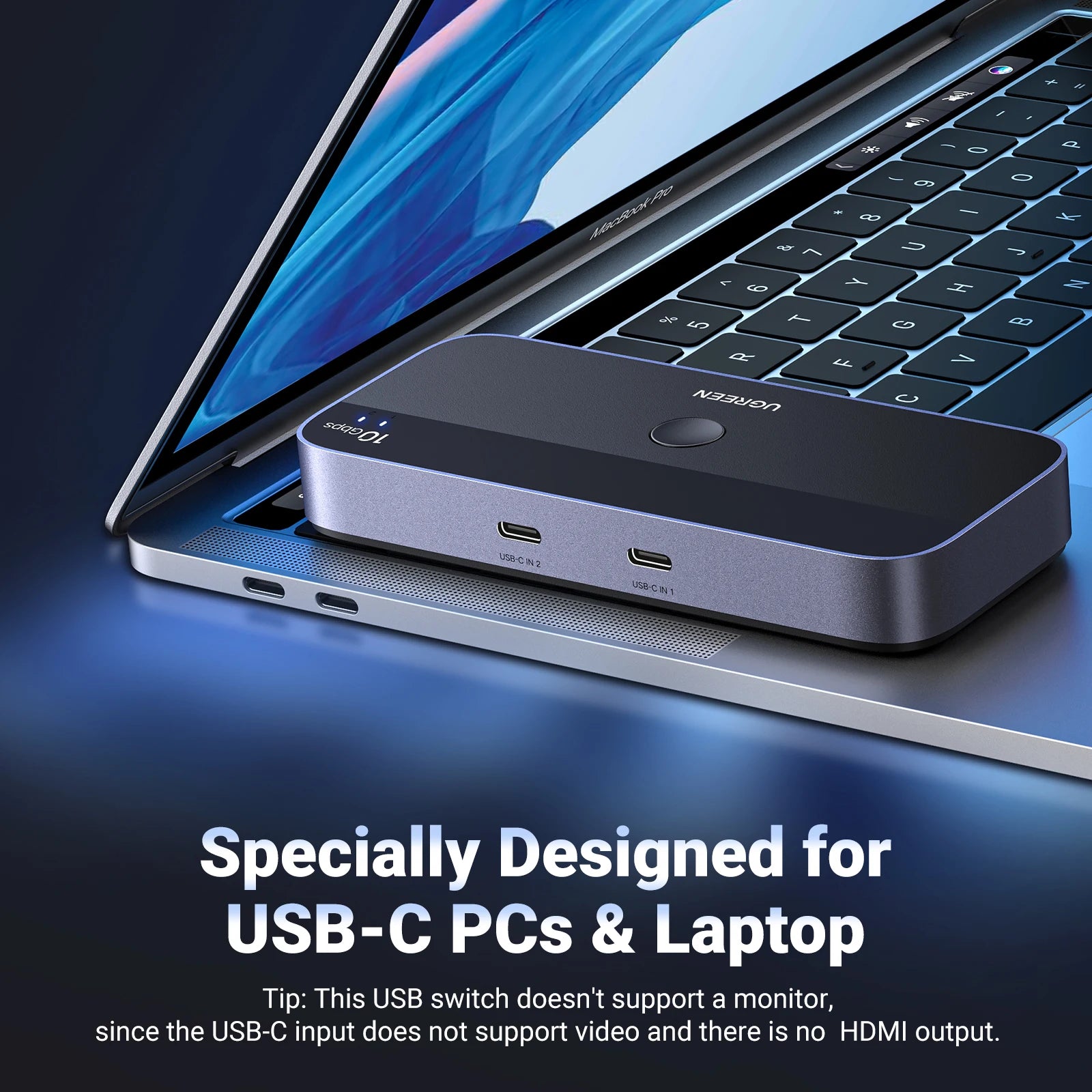 UGREEN USB-C Switch, 10Gbps, 2-PC Sharing
