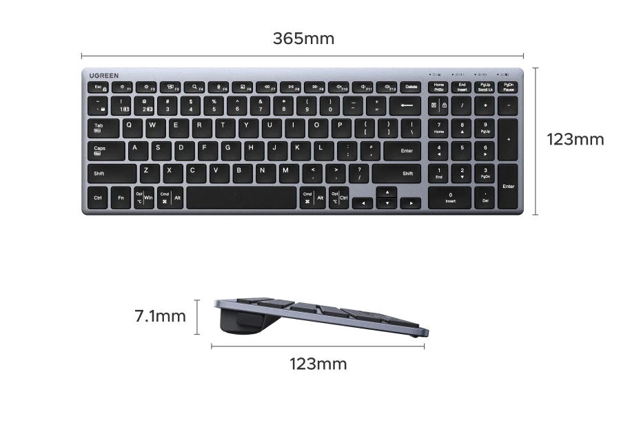 UGREEN Wireless Keyboard, Bluetooth 5.0 & 2.4G, 99-Key