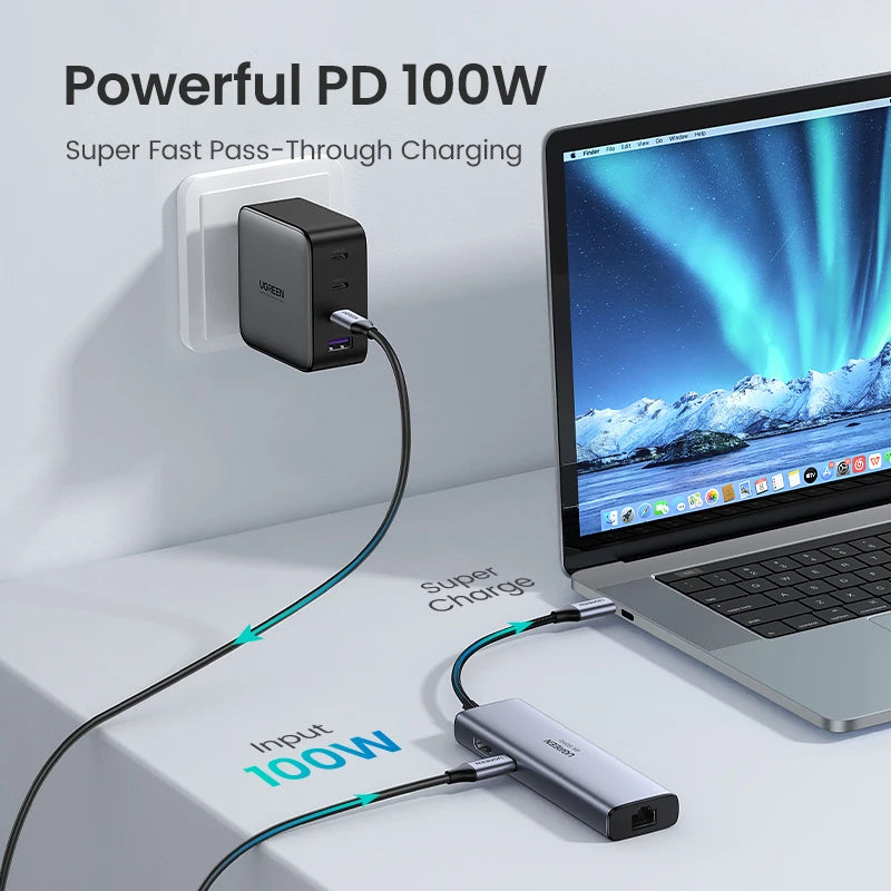 UGREEN 7-in-1 USB-C Hub — 4K60Hz HDMI, SD/TF Card Reader for Laptop & MacBook