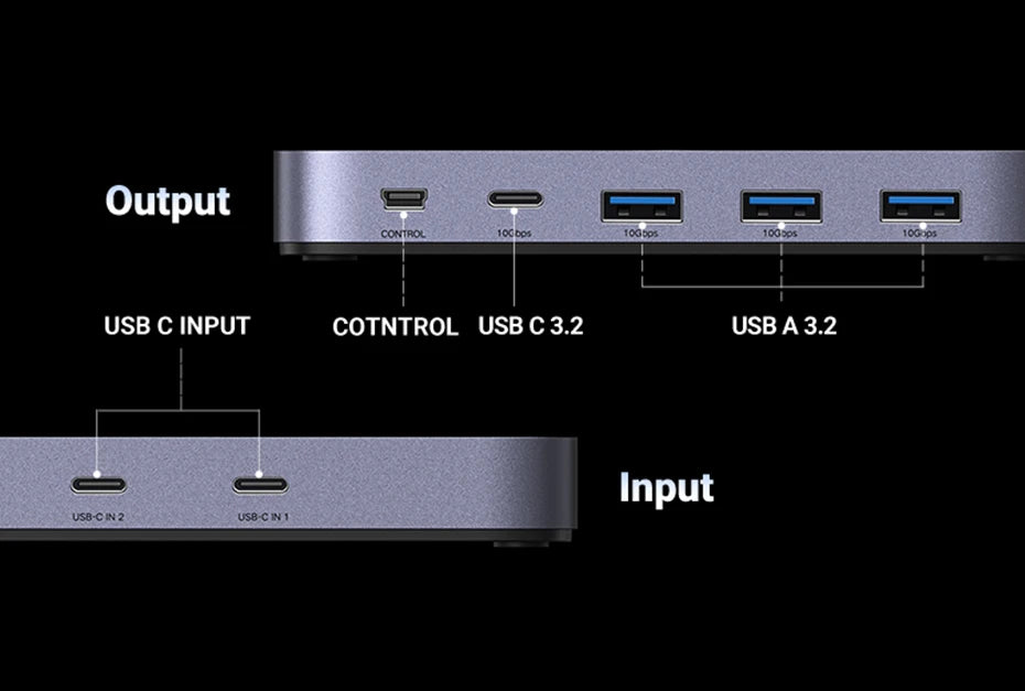 UGREEN USB-C Switch, 10Gbps, 2-PC Sharing