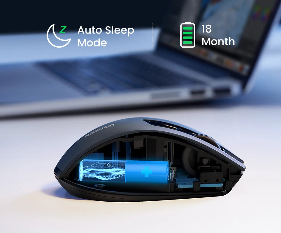 UGREEN Wireless Mouse, Bluetooth 5.0, 4000 DPI, Ergonomic