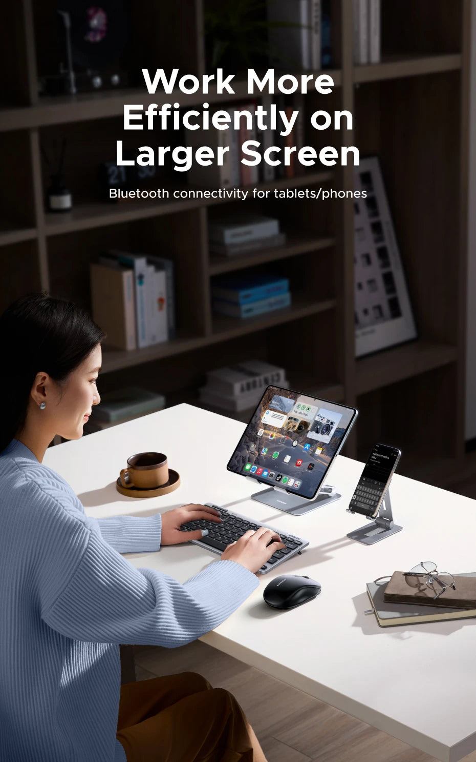 UGREEN Wireless Keyboard, Bluetooth 5.3 & 2.4G, 78-Key