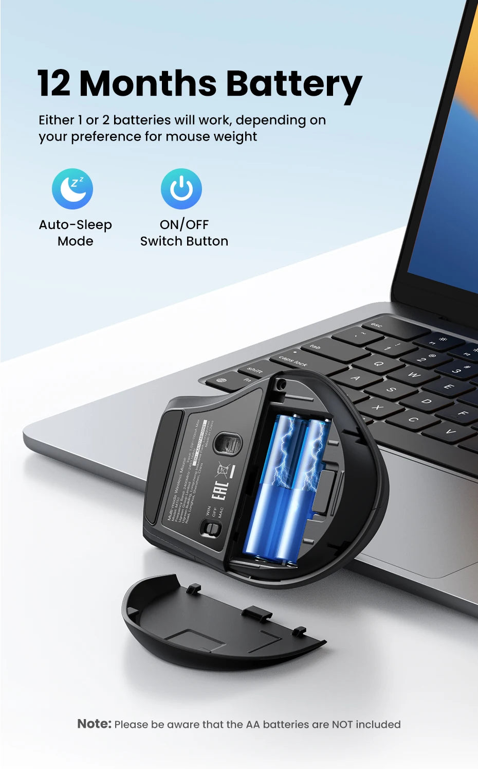UGREEN Wireless Mouse, Hyper-Fast Scroll, 5000 DPI