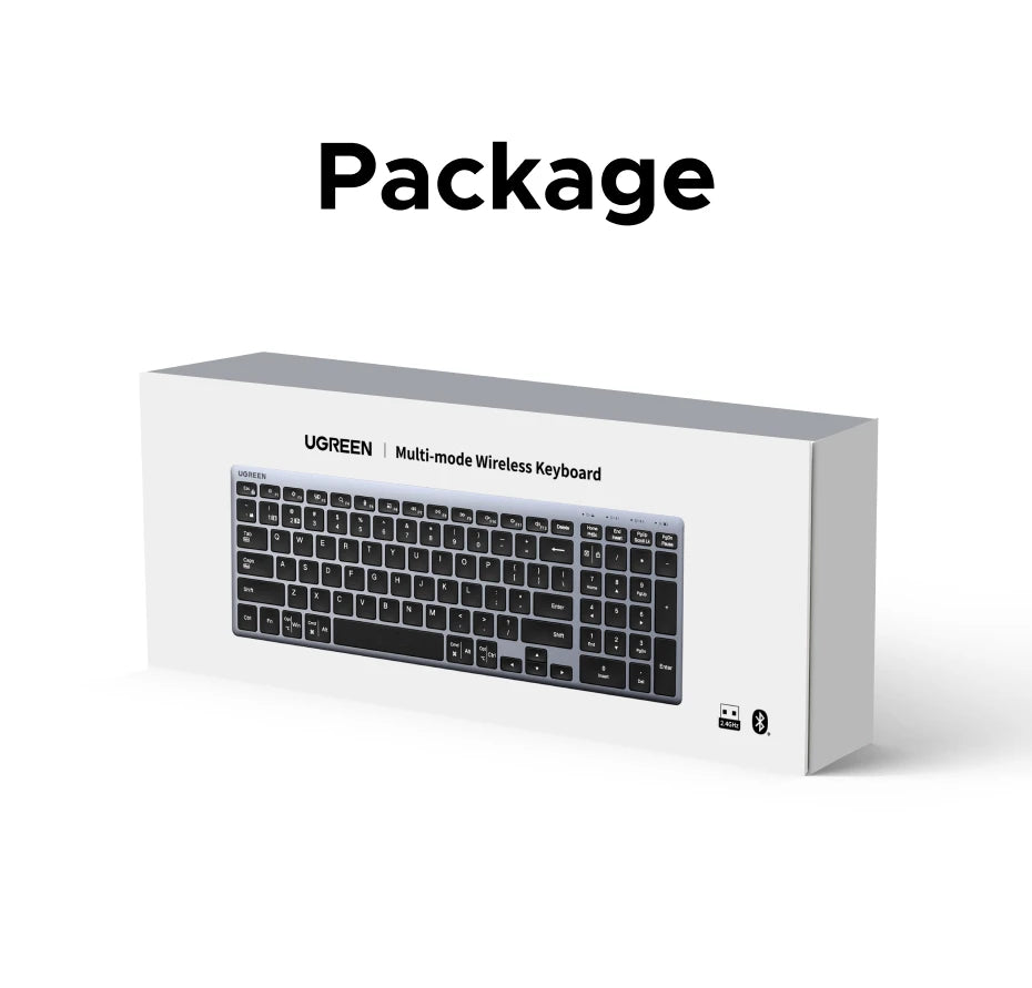 UGREEN Wireless Keyboard, Bluetooth 5.0 & 2.4G, 99-Key