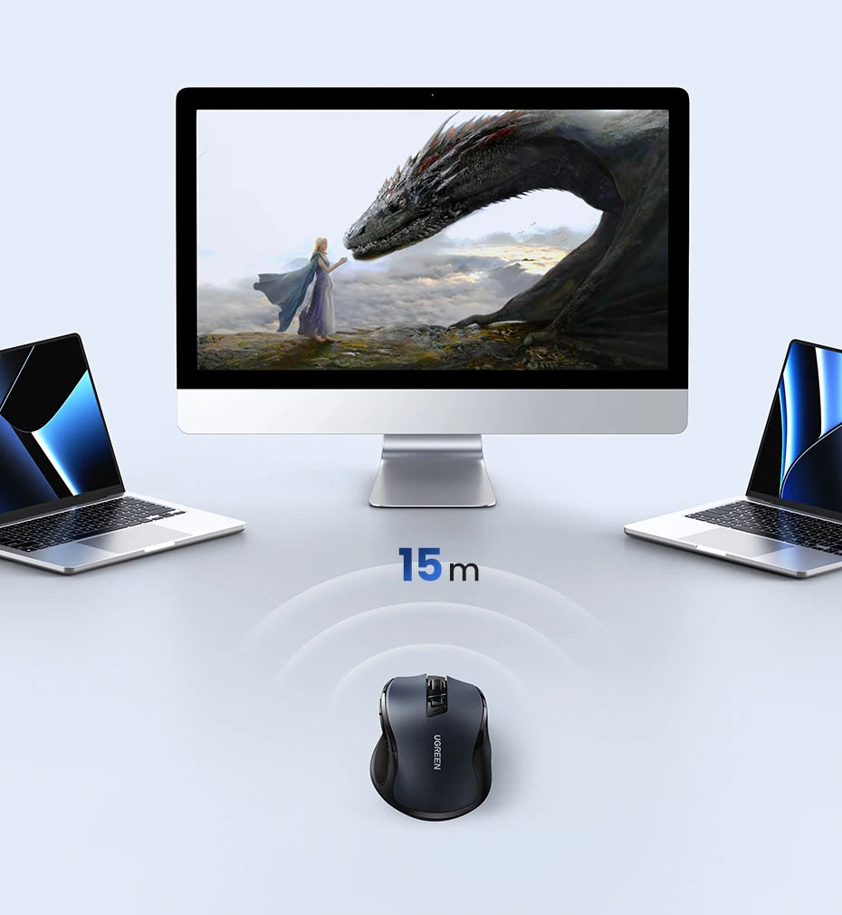 UGREEN Wireless Mouse, Bluetooth 5.0, 4000 DPI, Ergonomic