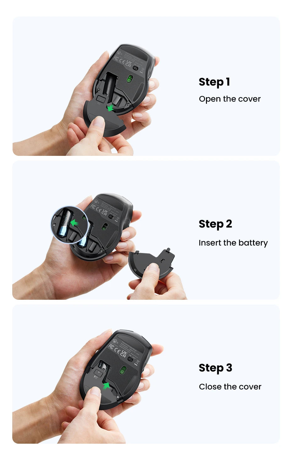 UGREEN Wireless Mouse, Bluetooth 5.0, 4000 DPI, Ergonomic