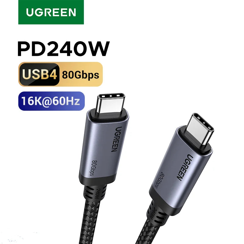 UGREEN 240W USB-C Charging Cable, USB4, 80Gbps