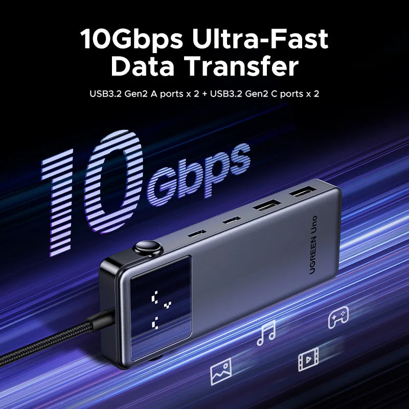 UGREEN Uno USB-C Hub, 6-in-1, 4K60Hz, 100W PD