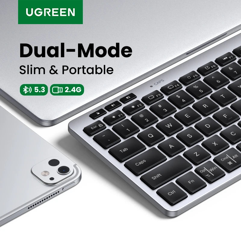 UGREEN Wireless Keyboard, Bluetooth 5.3 & 2.4G, 78-Key