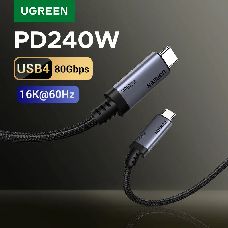 UGREEN 240W USB-C Charging Cable, USB4, 80Gbps