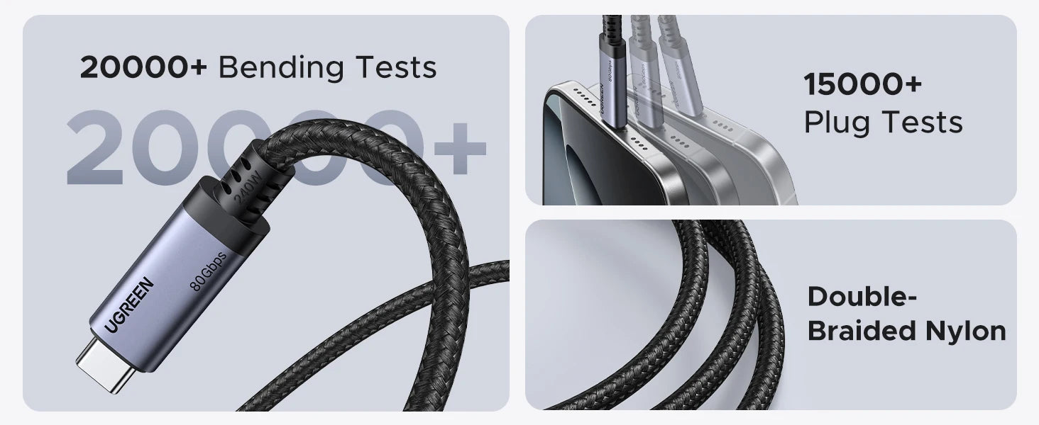 UGREEN 240W USB-C Charging Cable, USB4, 80Gbps