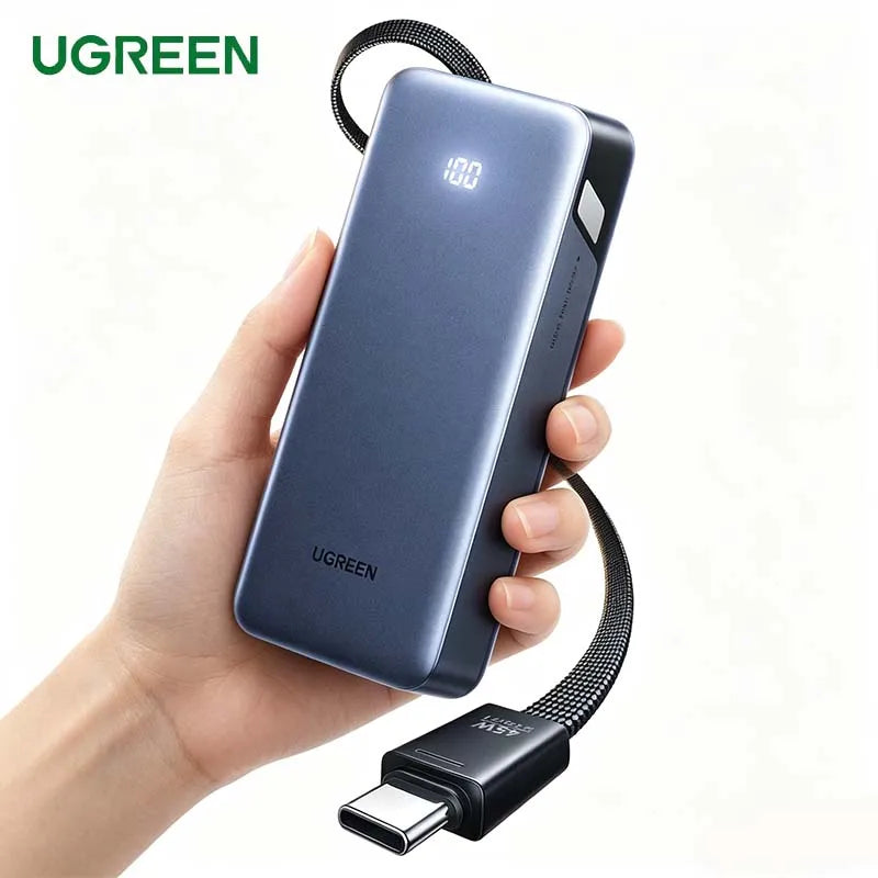 UGREEN Power Bank 20000mAh 145W Fast Charging with Built-in Cable