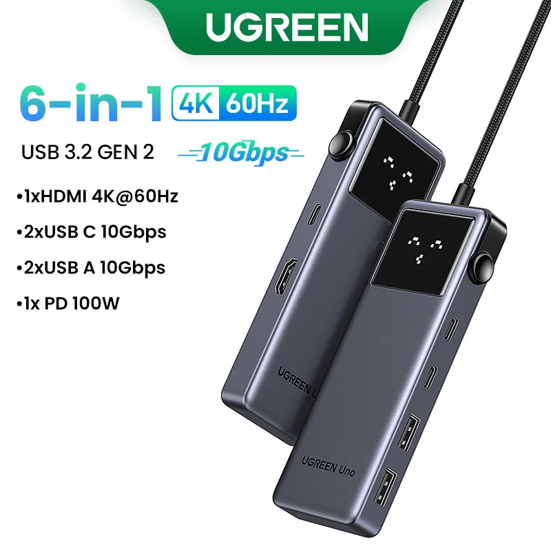 UGREEN 7-in-1 USB-C Hub, 4K60Hz HDMI, USB 3.0, RJ45